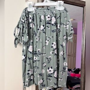 Off the shoulder floral shirt